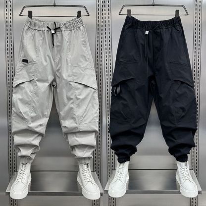 薄款潮流速乾束腳九分痞帥休閒哈倫褲