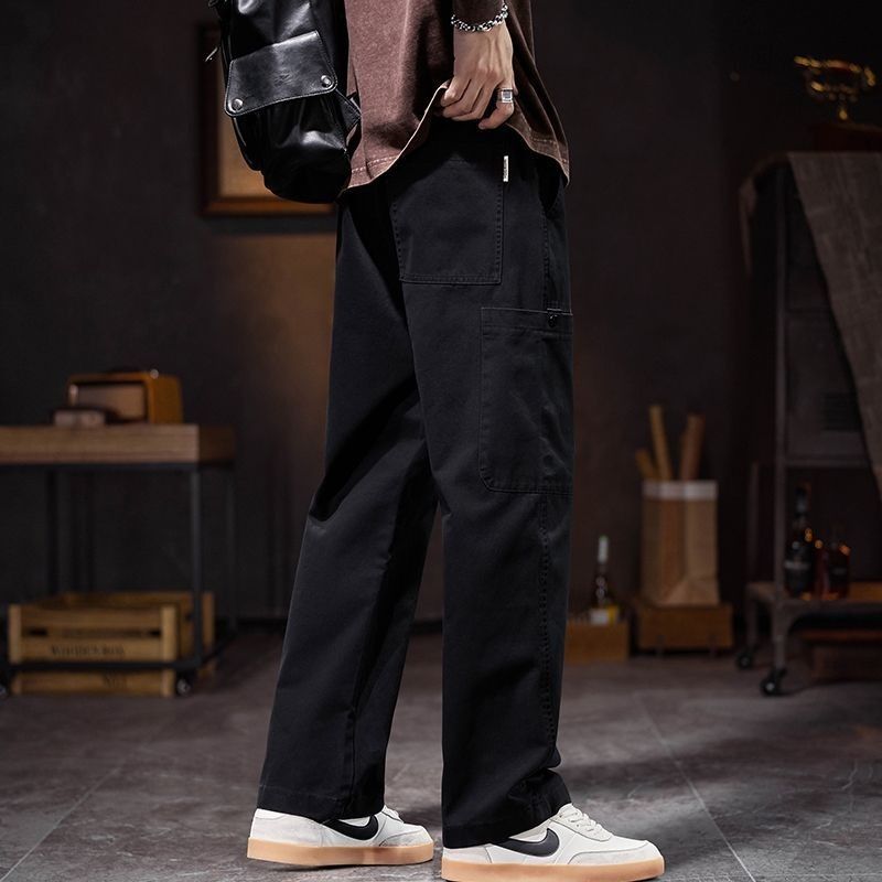 工裝休閒潮牌潮流寬鬆直筒垂感闊腿褲