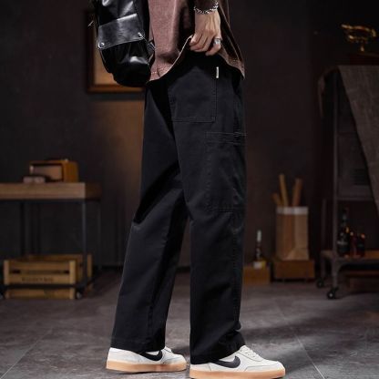 工裝休閒潮牌潮流寬鬆直筒垂感闊腿褲