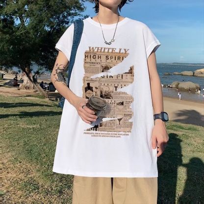 【單件/套裝】潮流寬鬆短袖帥氣牛仔短褲兩件套裝