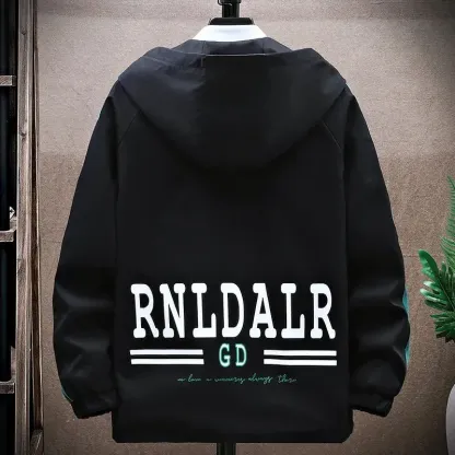 【單件/套裝】連帽撞色夾克+白色長袖T恤+休閒工裝褲三件套裝-NitSoon