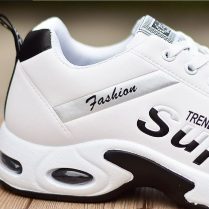 大碼皮面防水小白鞋時尚跑步休閒運動鞋