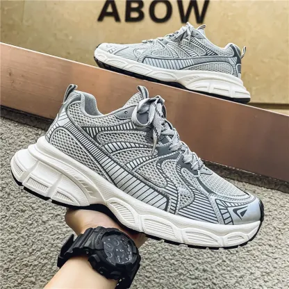 網面透氣休閒鞋運動跑步厚底增高老爹鞋