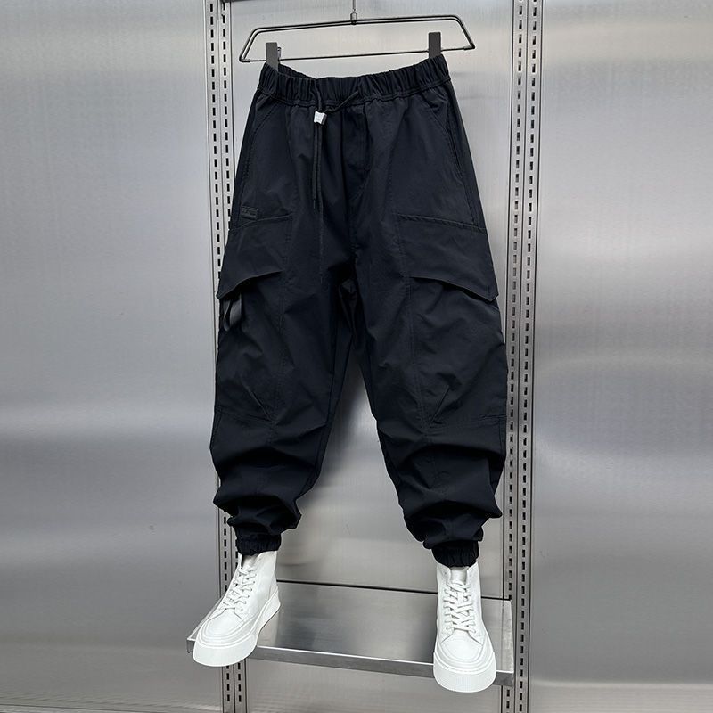 薄款潮流速乾束腳九分痞帥休閒哈倫褲