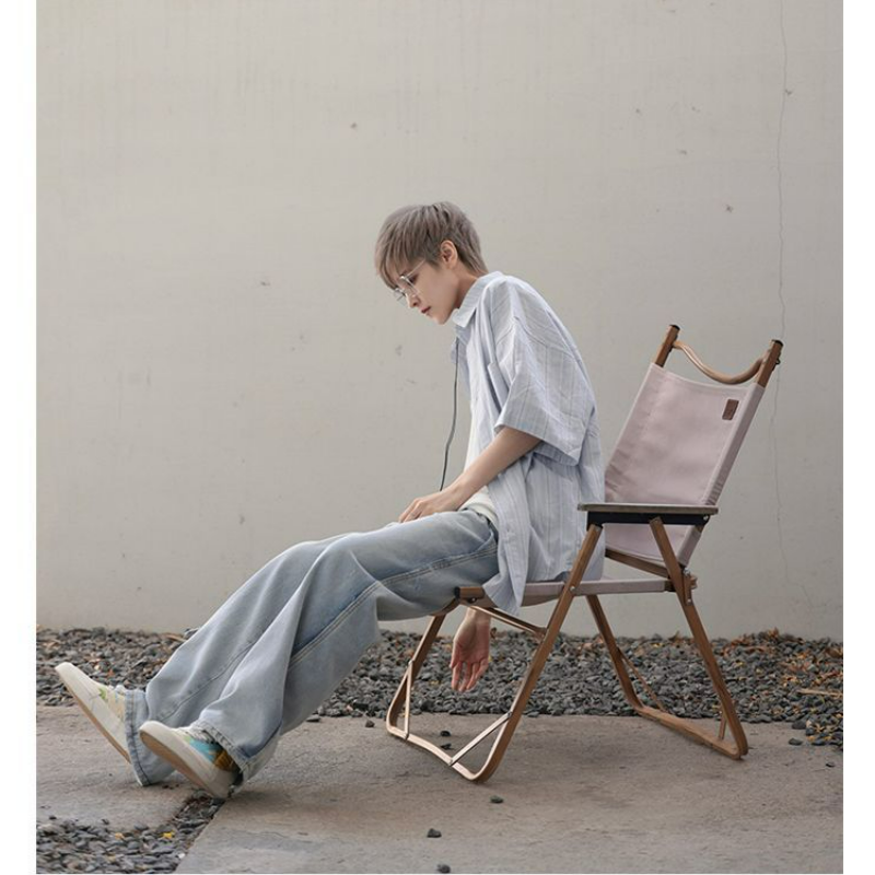 慵懶風輕薄飄逸氧氣感短袖襯衫男女日系廓形寬鬆肌理感夏季襯衣潮