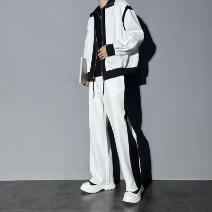 【整套】拼接撞色潮流休閒運動兩件套裝