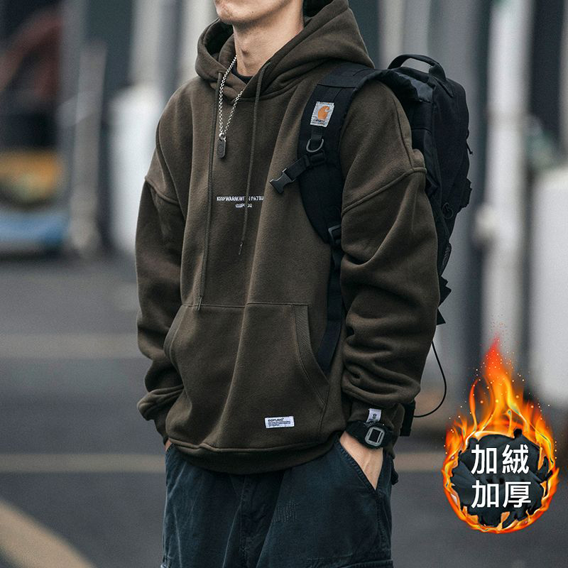 美式復古潮流百搭連帽長袖衛衣