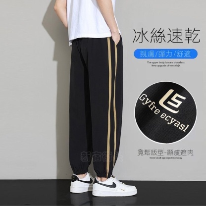 冰絲休閒薄款寬鬆潮流九分運動束腳褲