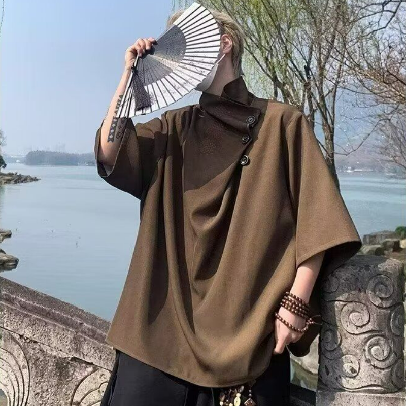 美式寬鬆百搭小眾帥氣設計感假兩件短袖T恤