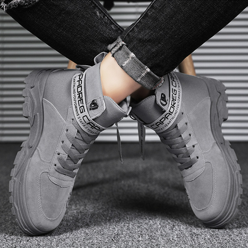 百搭圓頭高幫潮流軍靴大碼馬丁靴