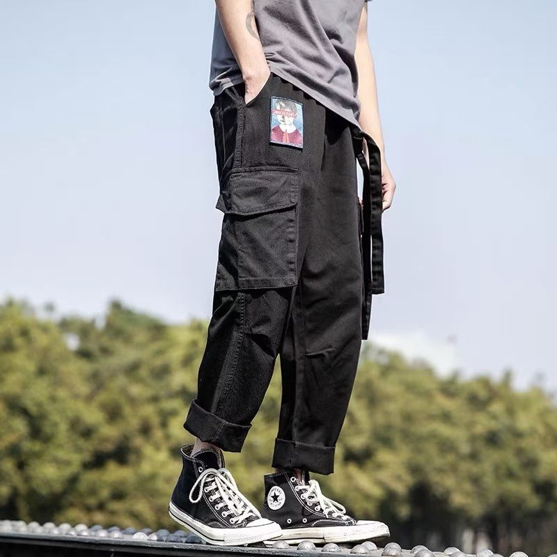 工裝百搭舒適個性潮流帥氣束腳褲