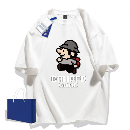 美式重磅百搭圓領純棉寬鬆印花短袖