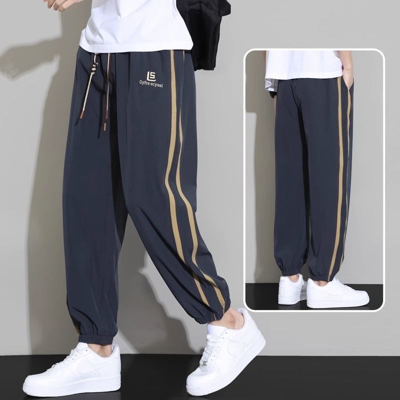 冰絲休閒薄款寬鬆潮流九分運動束腳褲