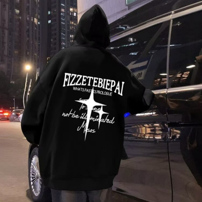 美式復古高街潮牌痞帥寬鬆休閒印花連帽T