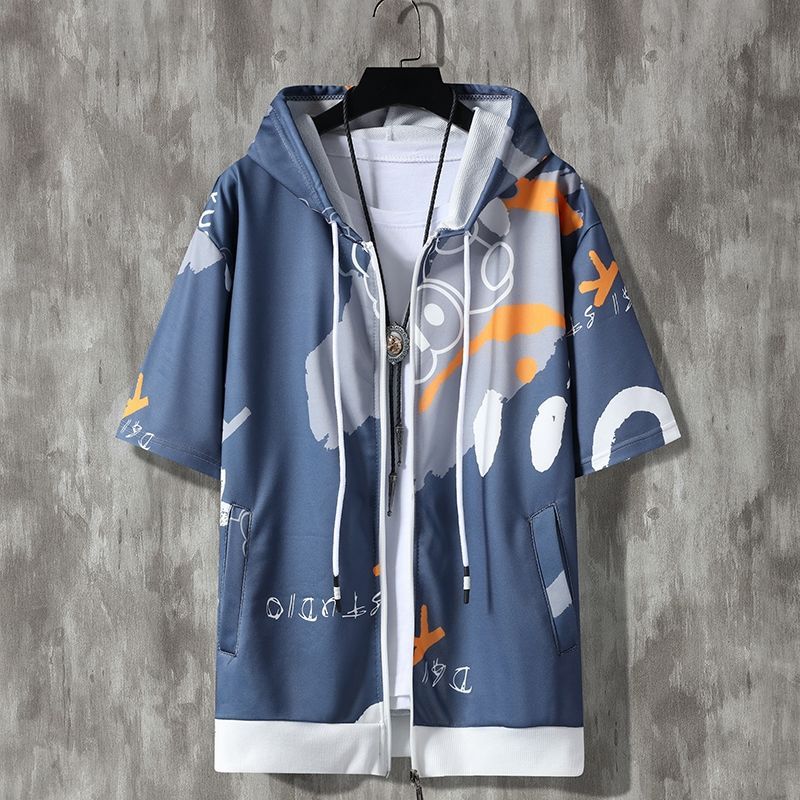 潮流拉鏈外套運動休閒連帽衛衣短袖