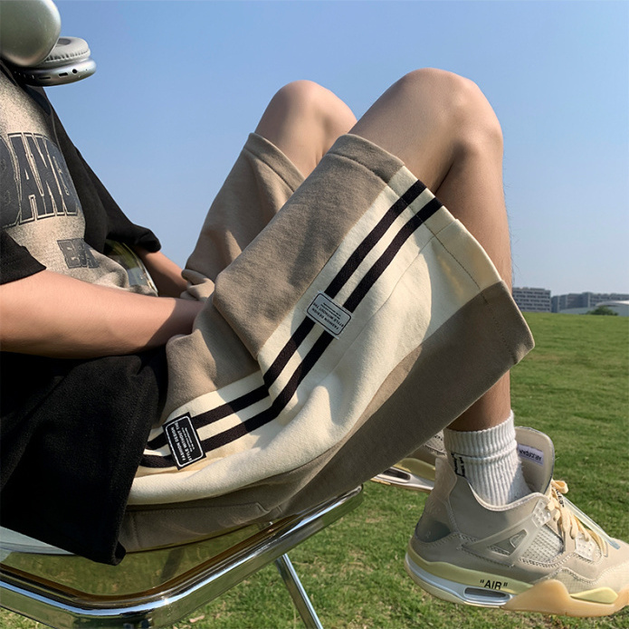 美式五分透氣潮牌寬鬆休閒闊腿短褲-Nuostyle