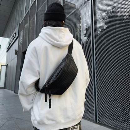 潮流編織斜挎休閒單肩運動胸包