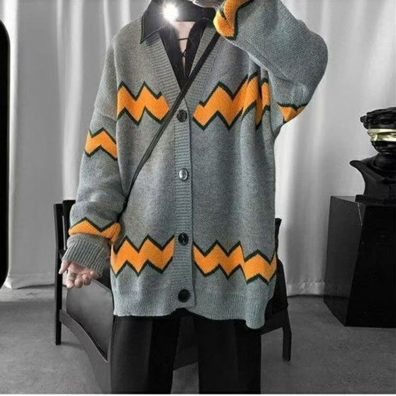 韓版暗黑系毛衣外套寬鬆慵懶長袖針織開衫