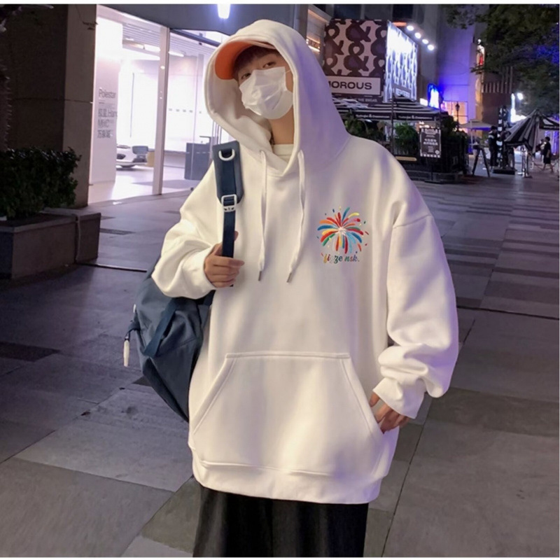 重磅刷毛加厚時尚港風寬鬆美式潮牌連帽T