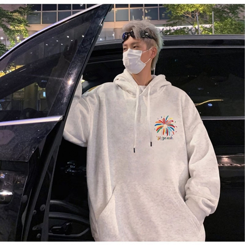 重磅刷毛加厚時尚港風寬鬆美式潮牌連帽T