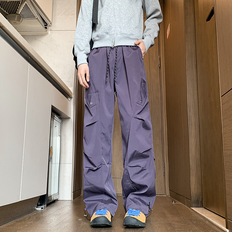 衝鋒褲直筒顯瘦大碼休閒褲工裝褲