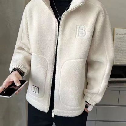 立領潮流休閑刷毛加厚羊羔絨夹克外套