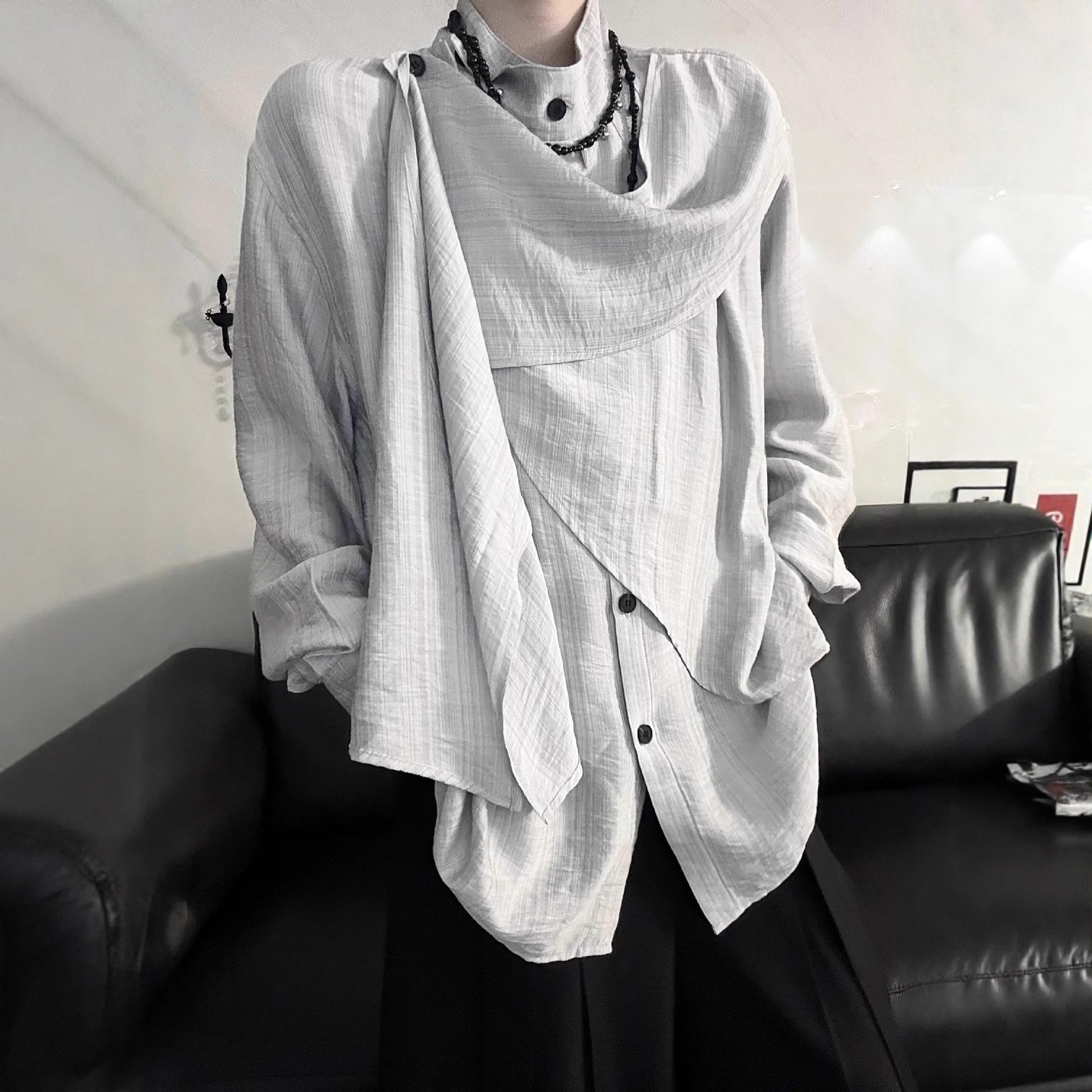 【單件/套裝】原創設計高級感小眾新中式襯衫+黑西褲兩件套裝