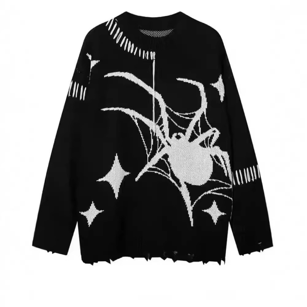 設計感小眾長袖寬鬆帥氣港風日系百搭潮流毛衣