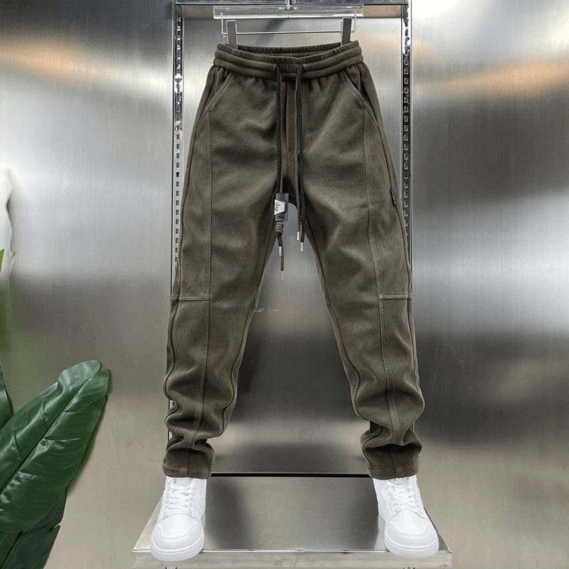 時尚百搭戶外重磅休閒彈力鬆緊腰束腳褲