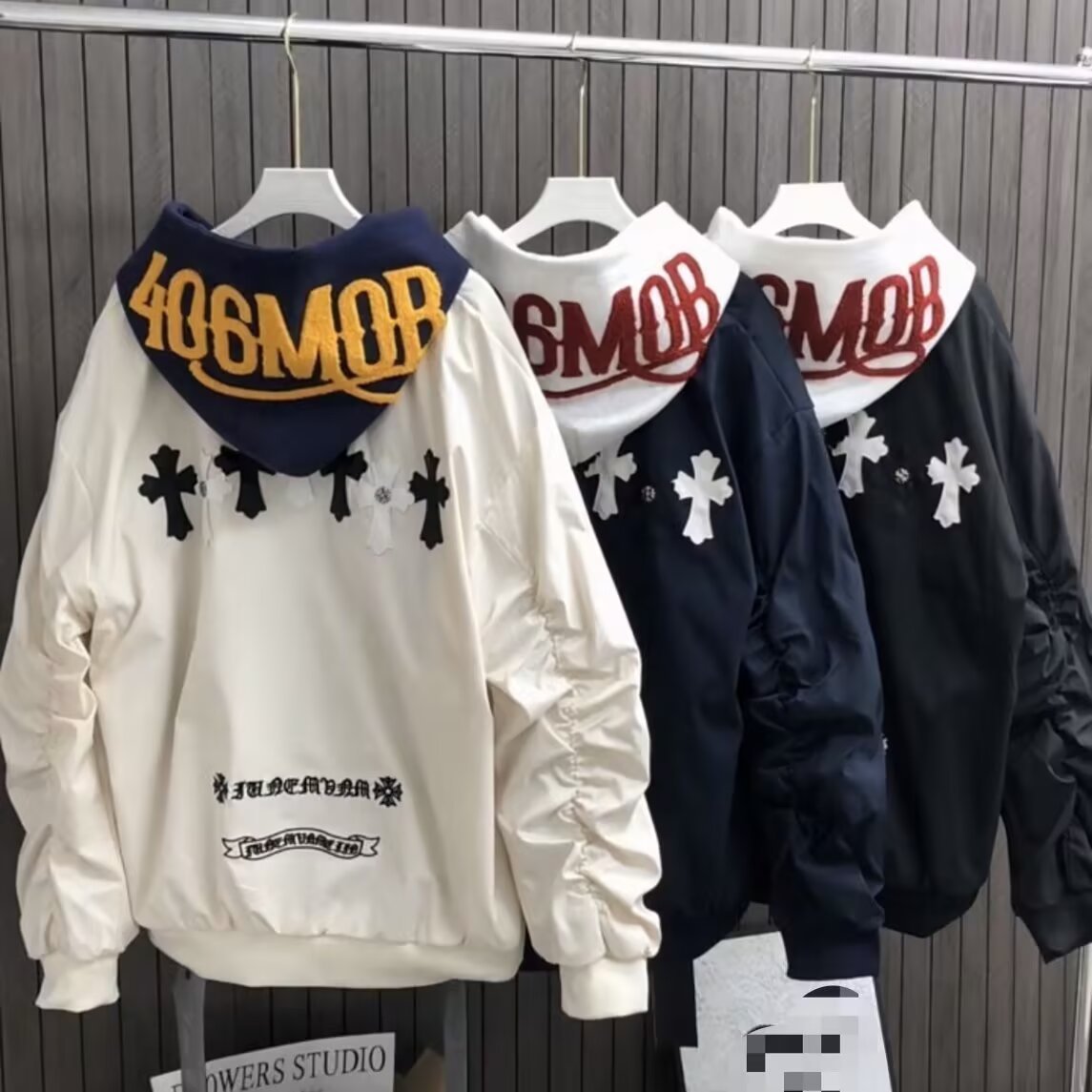 潮流寬鬆立領工裝外套素色休閒防風夾克