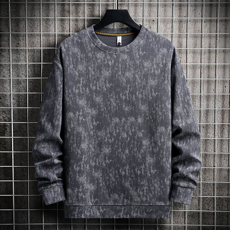 美式圓領寬鬆設計感潮流休閑扎染衛衣