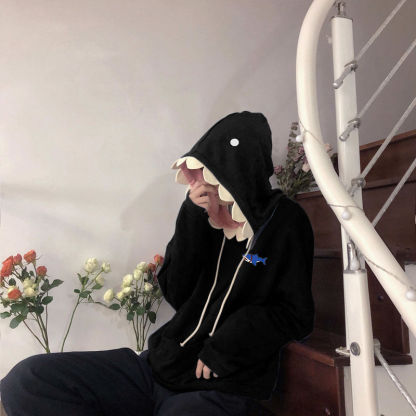 鯊魚帽搞怪設計可愛長袖衛衣