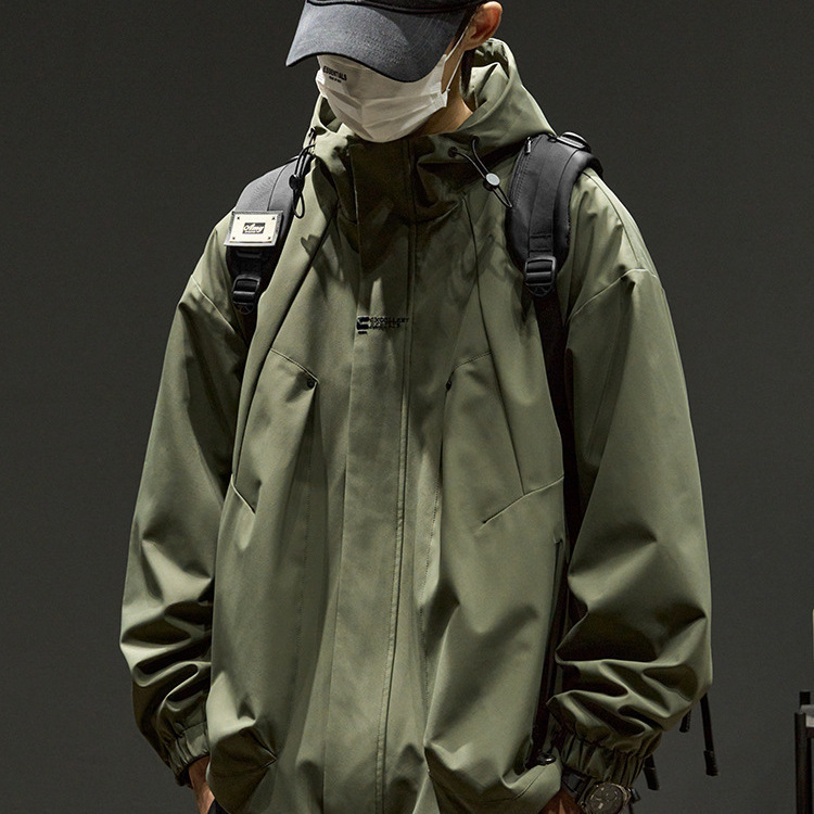 春秋潮牌工裝痞帥夾克衝鋒衣外套
