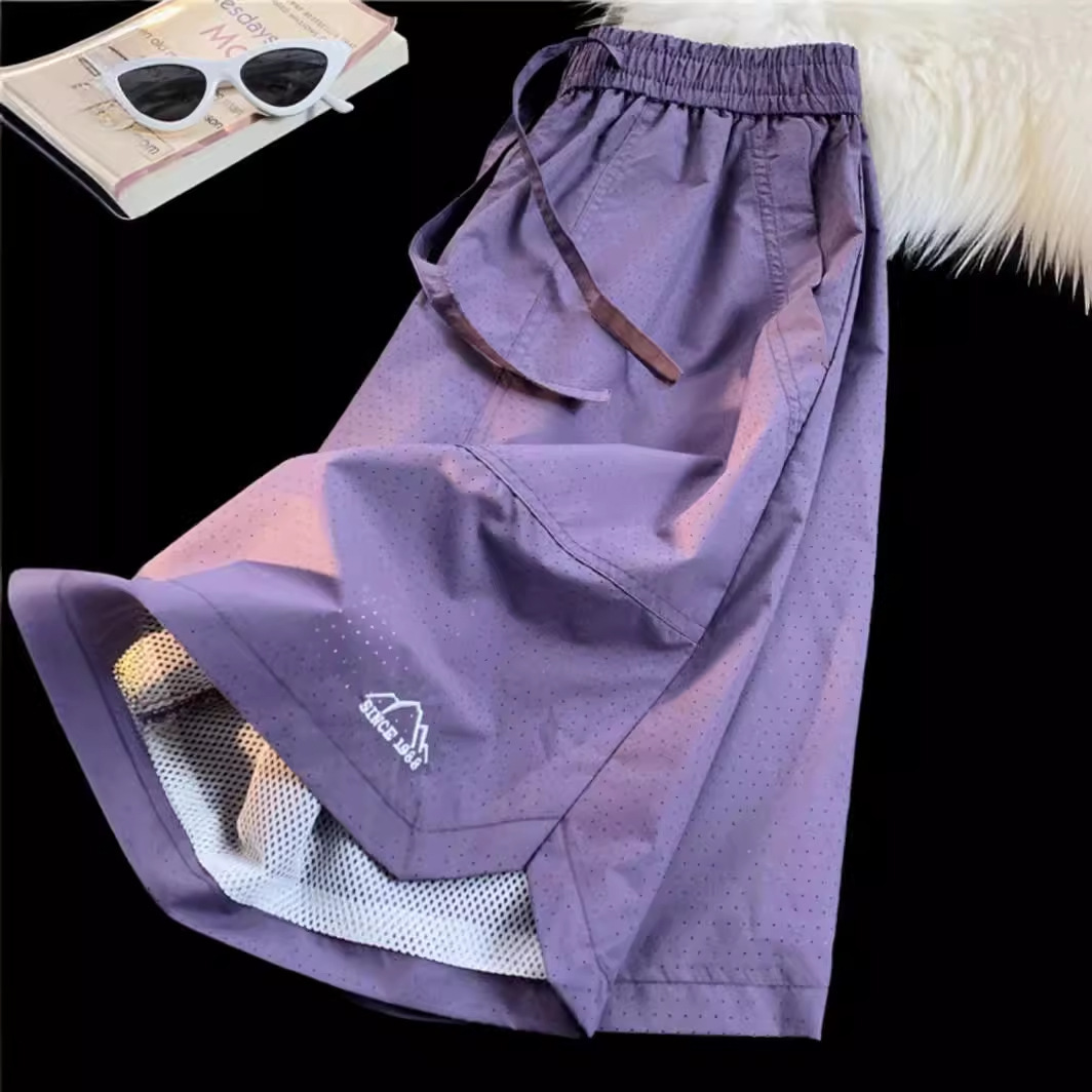 網眼速乾透氣運動寬鬆休閒五分短褲