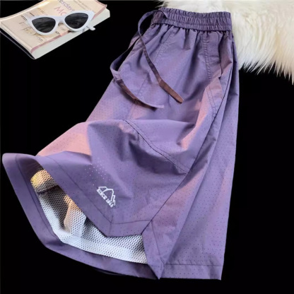 網眼速乾透氣運動寬鬆休閒五分短褲