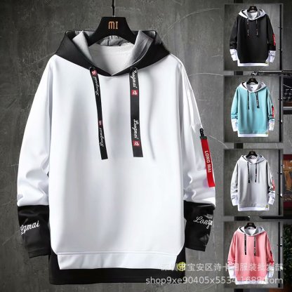 假兩件薄款外套純棉長袖連帽衛衣