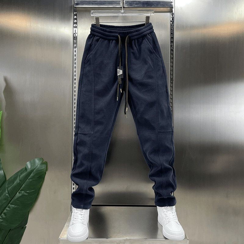 時尚百搭戶外重磅休閒彈力鬆緊腰束腳褲