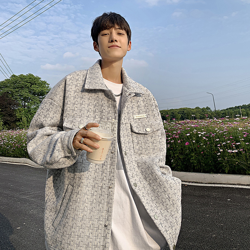 【單件/套裝】高級感小香風格子潮牌夾克外套+搭配編繩休閒長褲+項鏈三件套裝