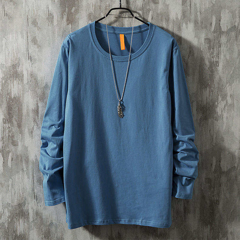 七色簡約打底潮流潮牌長袖T恤