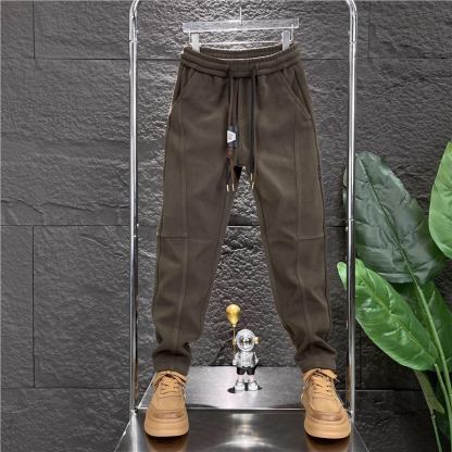 時尚百搭戶外重磅休閒彈力鬆緊腰束腳褲