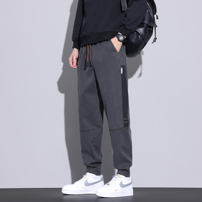 休閒百搭舒適寬鬆潮流工裝束腳褲