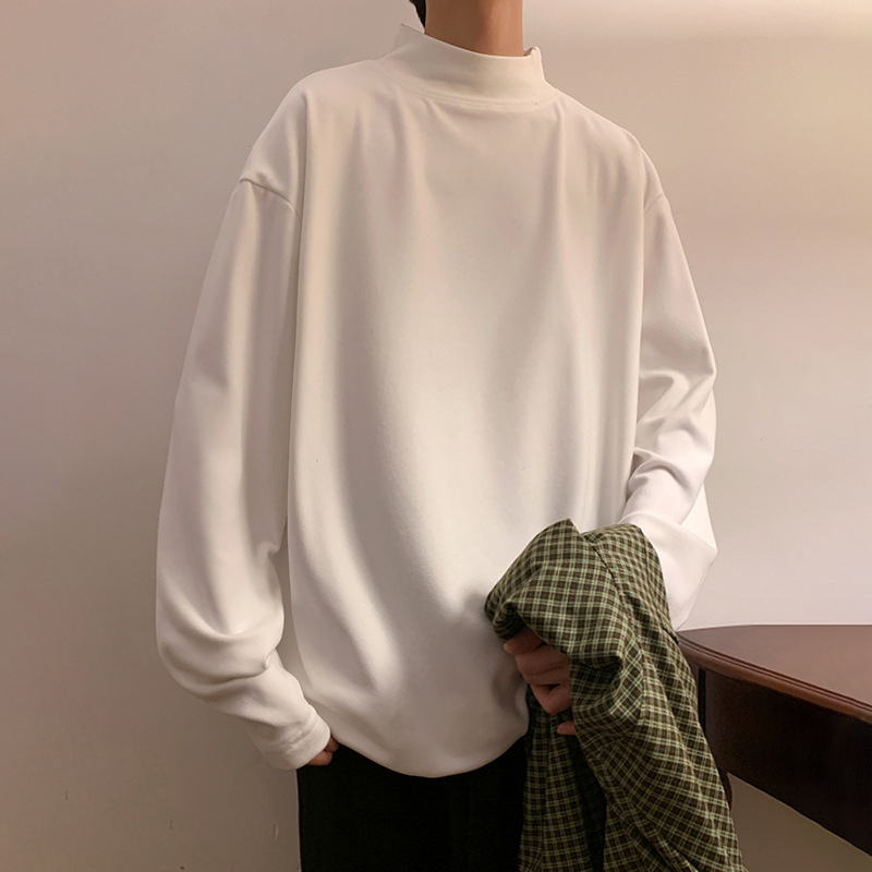 5色內搭半高領德絨保暖長袖T恤