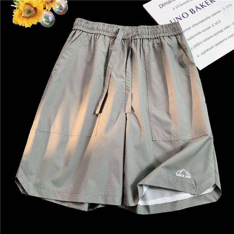 網眼速乾透氣運動寬鬆休閒五分短褲