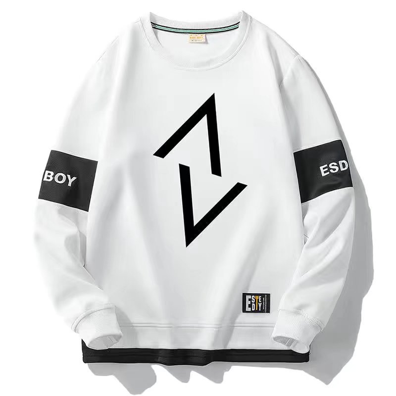 圓領韓版拼接長袖打底衛衣-Nuostyle