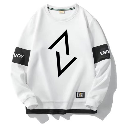 圓領韓版拼接長袖打底衛衣-Nuostyle