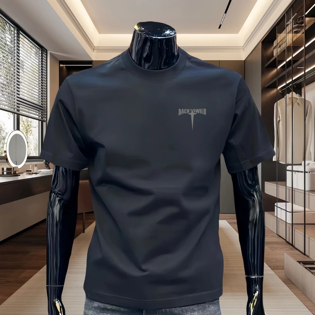 重磅純棉圓領印花大碼休閒情侶短袖T恤