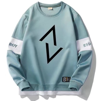 圓領韓版拼接長袖打底衛衣-Nuostyle