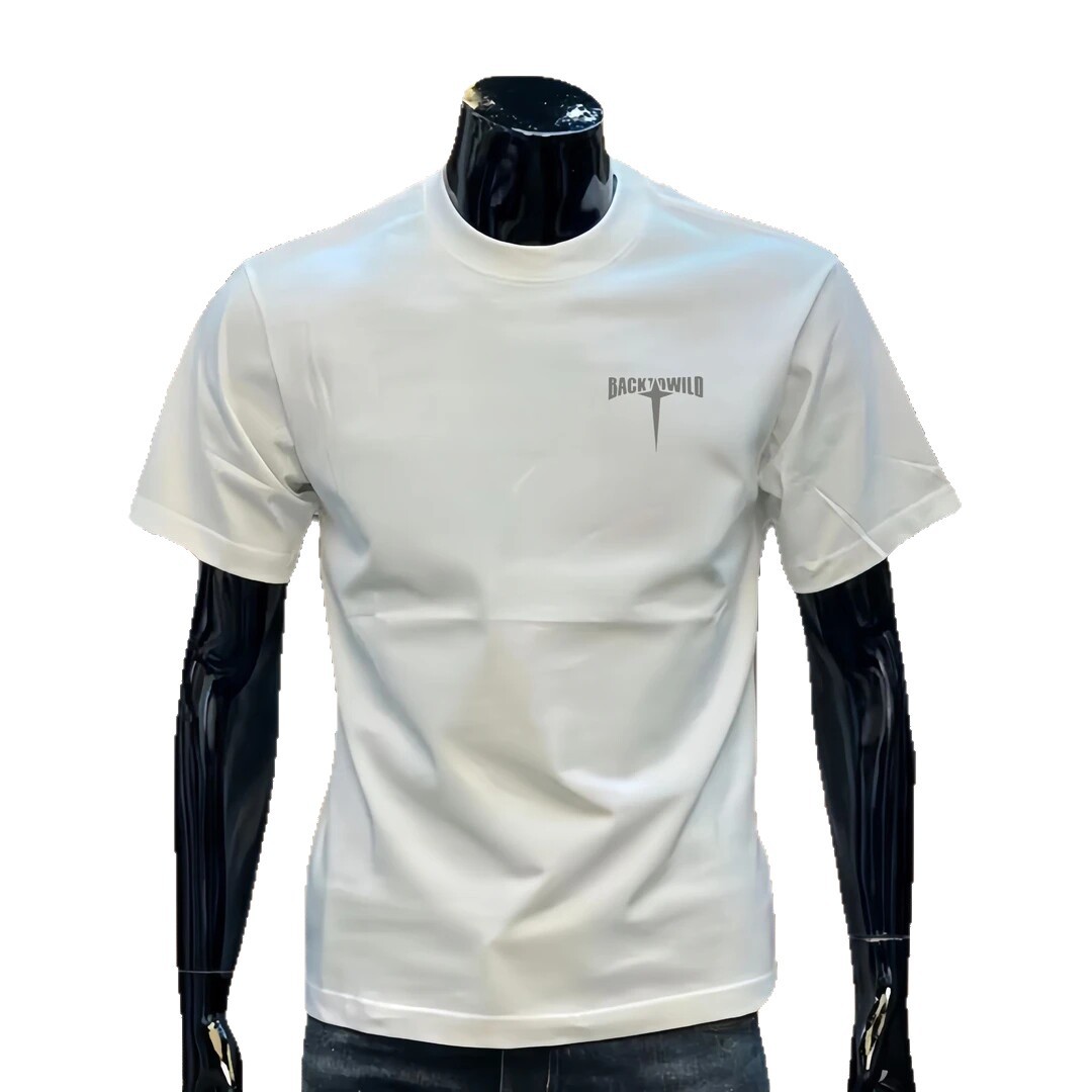 重磅純棉圓領印花大碼休閒情侶短袖T恤