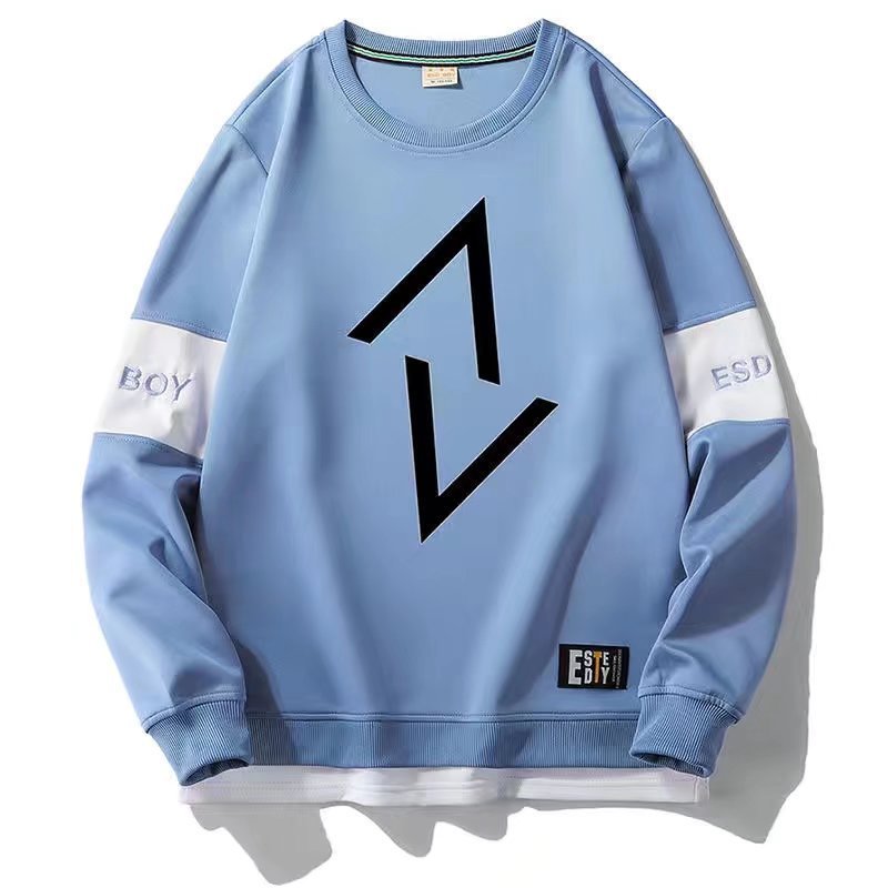 圓領韓版拼接長袖打底衛衣-Nuostyle