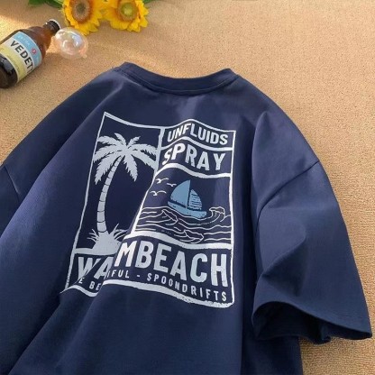 美式復古休閒嘻哈男女同款寬鬆短袖t恤-Nuostyle